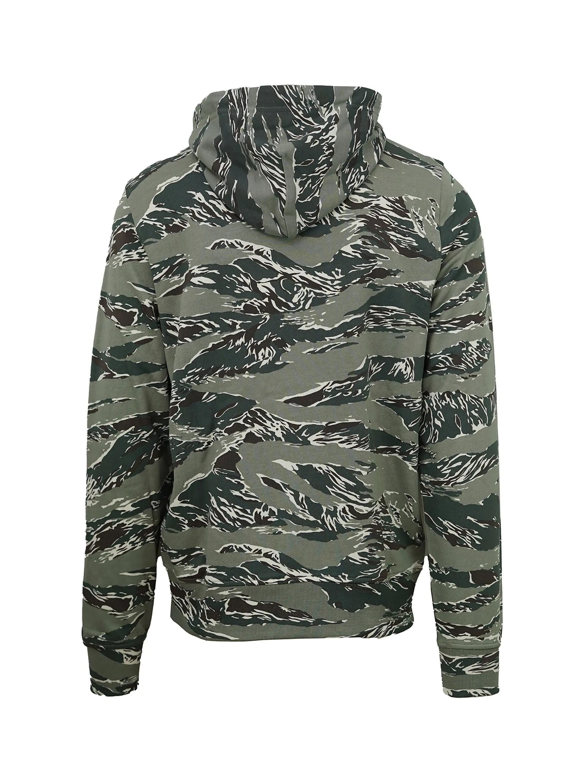 Diesel Heren Hoodie Camouflage Groen Katoen met Rits en Capuchon 6/7