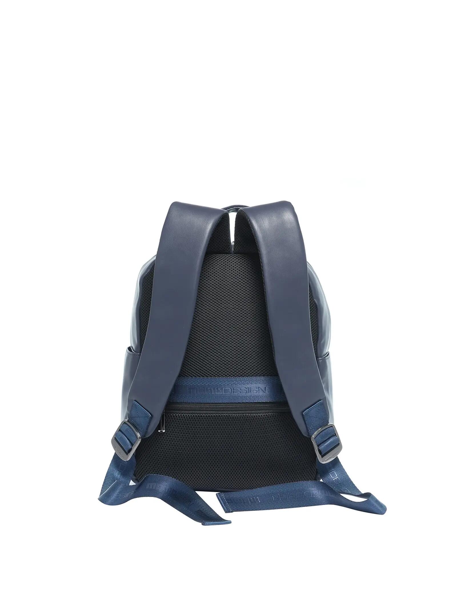 Momo Design Men's Black Vegan Leather Backpack with Zip Pockets 3/3