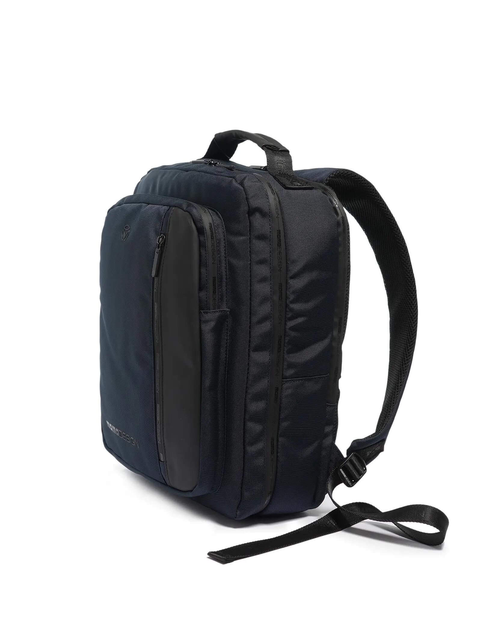 Momo Design Heren Rugzak Zwart Polyester met Rits en Vakken 2/3