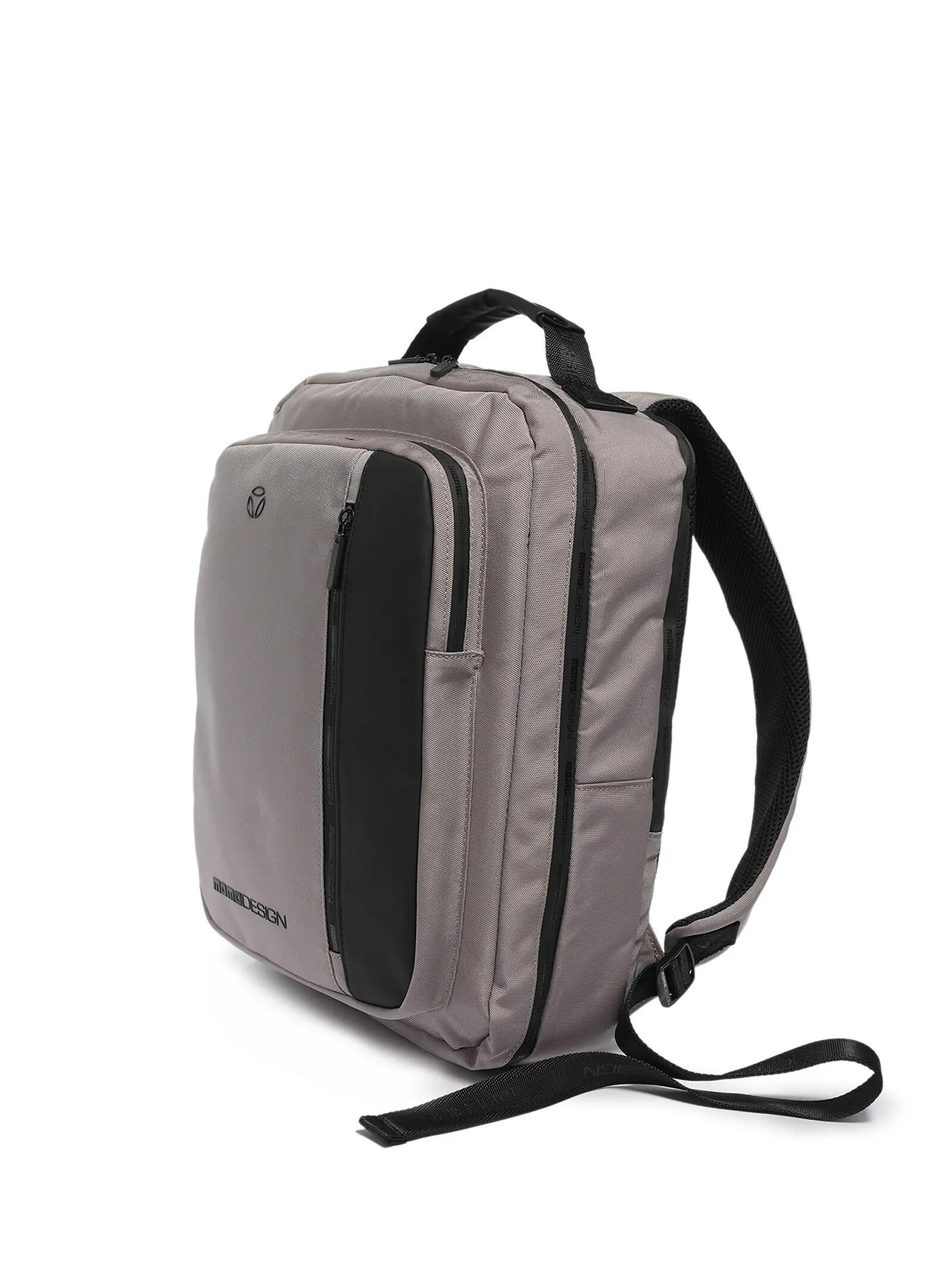 Momo Design Heren Rugzak Zwart Polyester met Rits en Vakken 2/3
