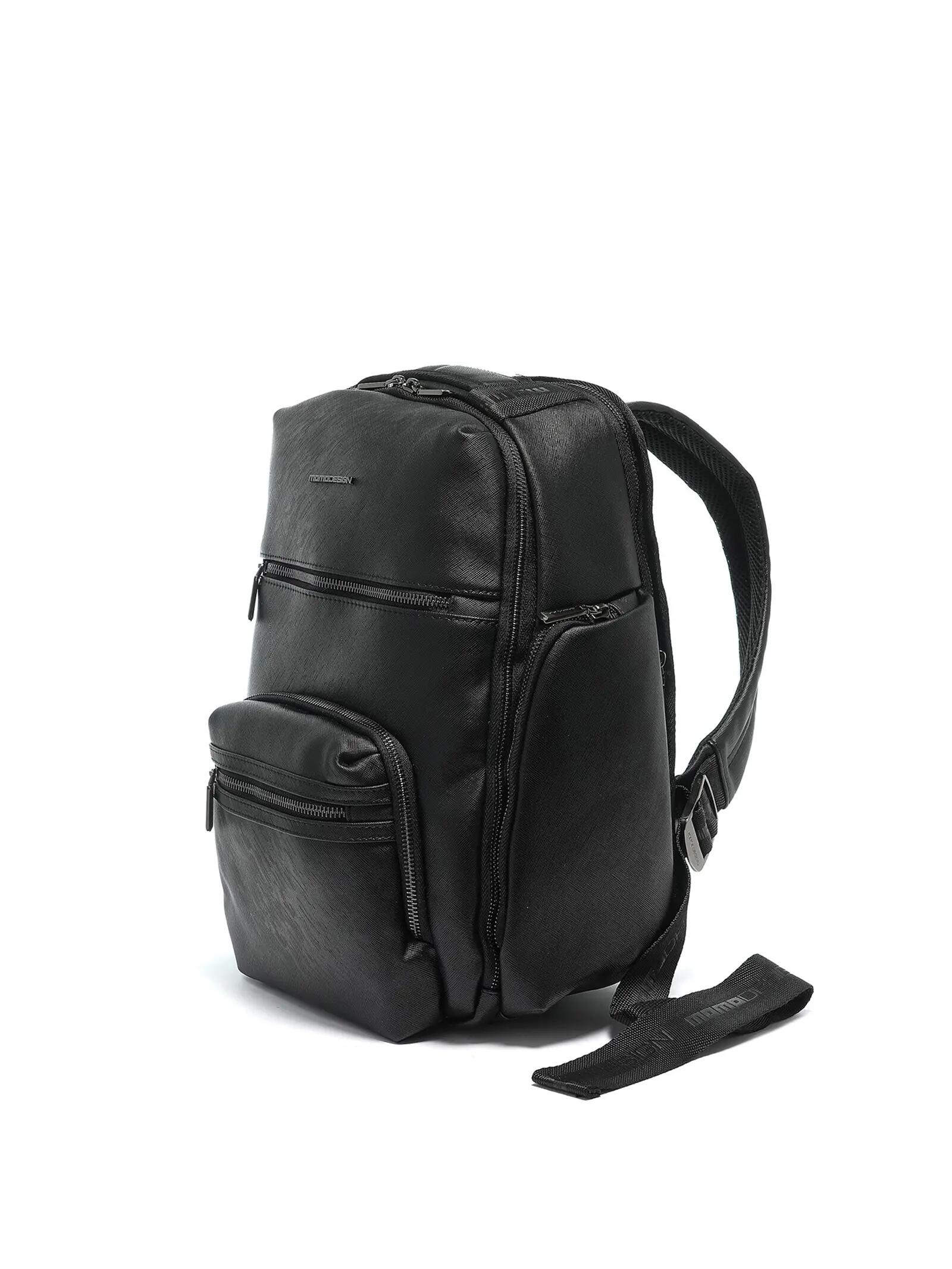 Momo Design Black Men's Backpack - Polyester with Zip Pockets 2/3
