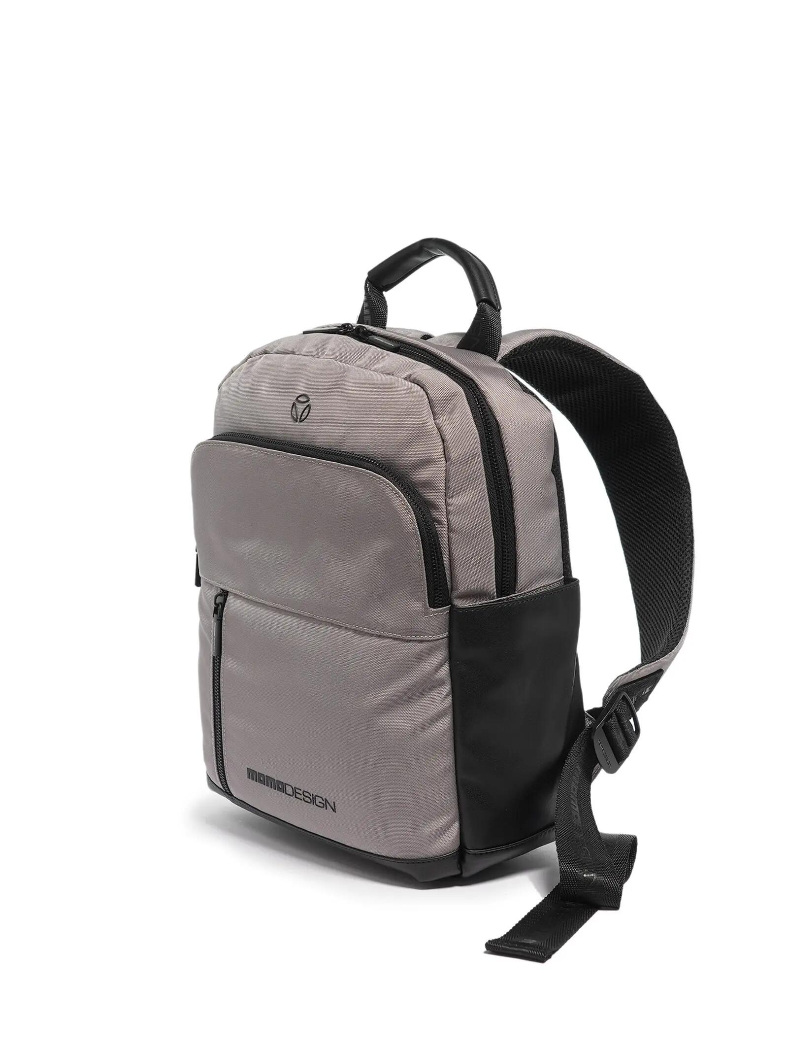 Momo Design Men's Black Polyester Backpack with Zip Pockets and Compartments 2/3