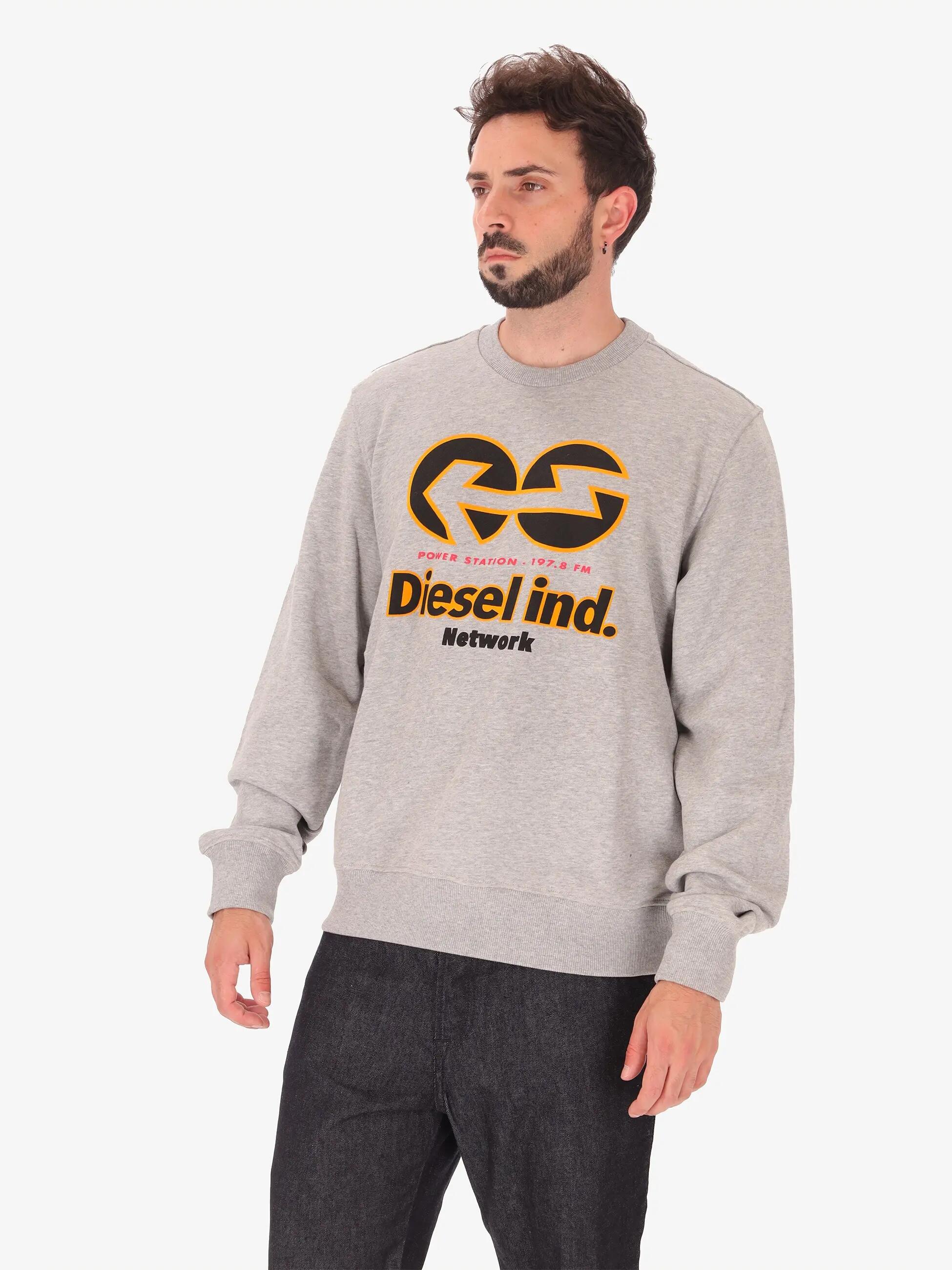 Sweatshirt Diesel grise homme coton polyester casual 2/7