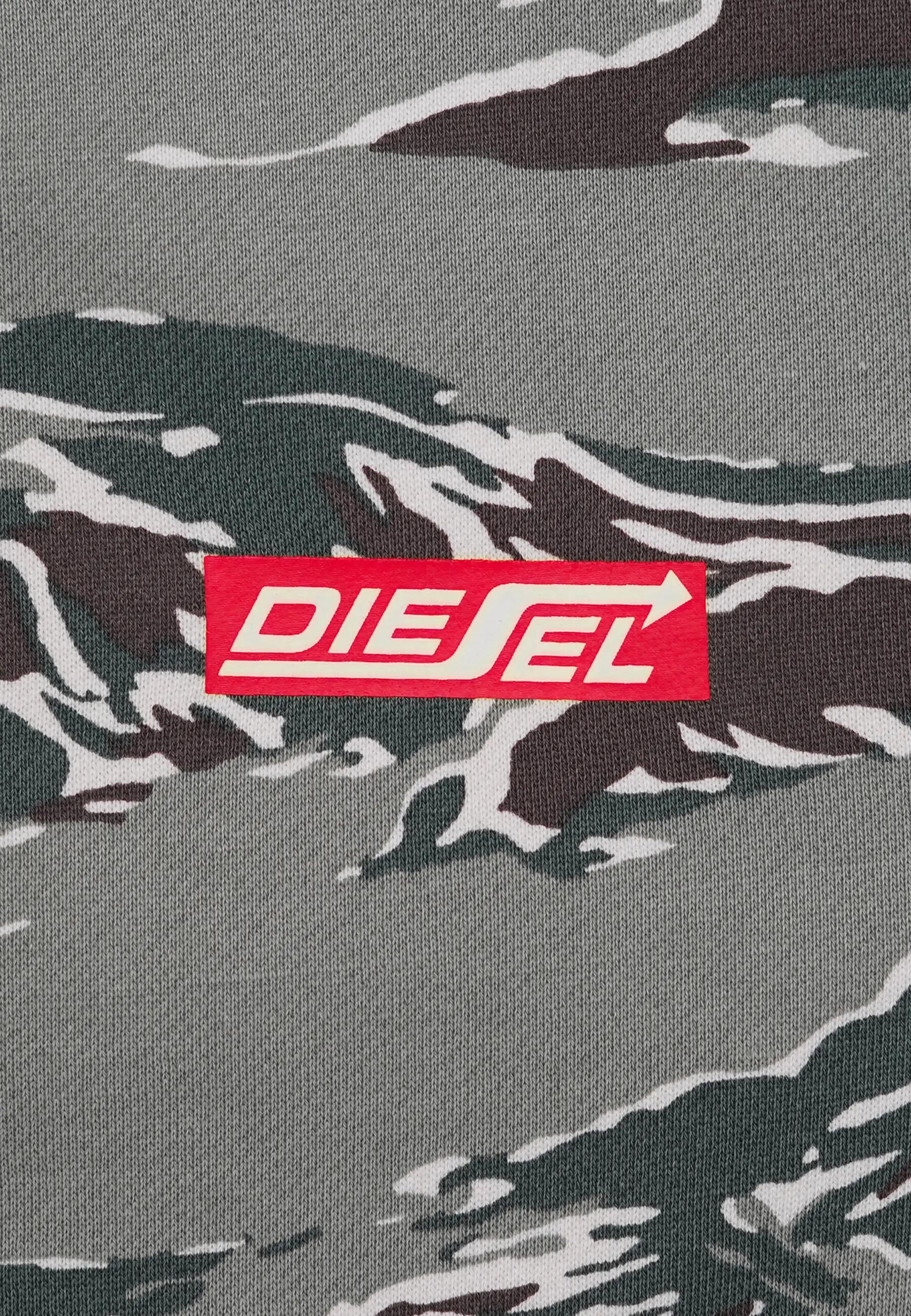 Diesel hoodie met rits camouflage groen 100% katoen heren 7/7