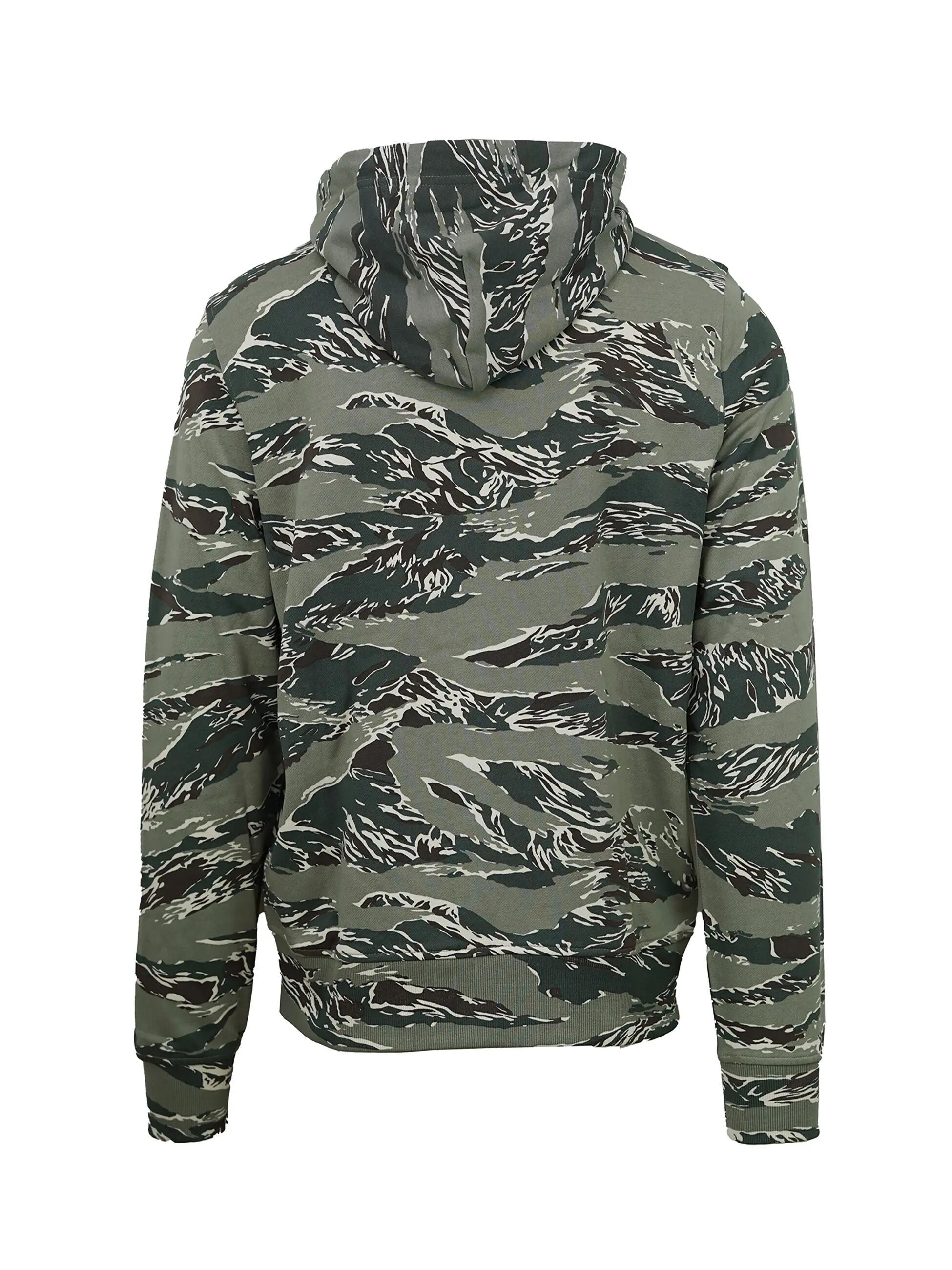 Diesel hoodie met rits camouflage groen 100% katoen heren 6/7