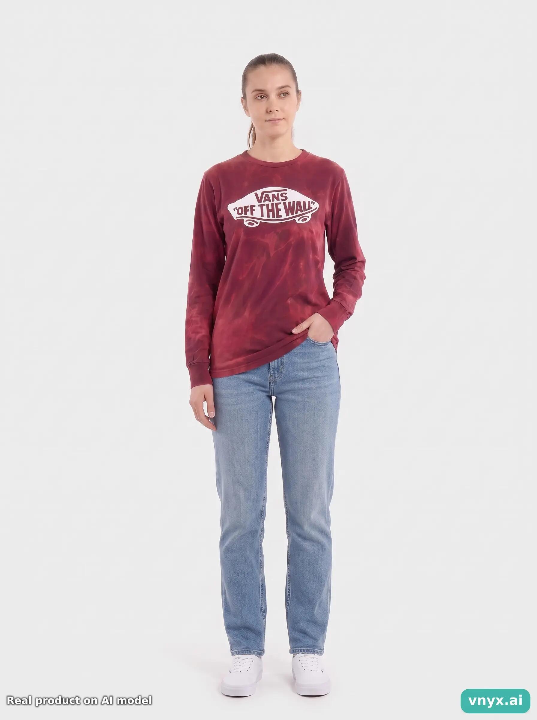 Second Life - Vintage Vans Burgundy Long-Sleeved Top Women XS 6/6