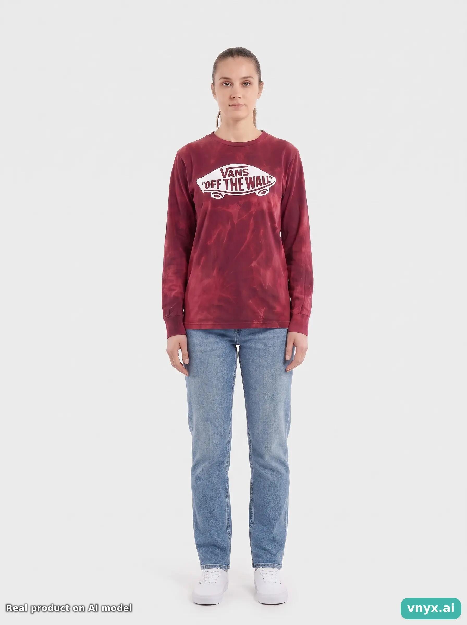 Second Life - Vintage Vans Burgundy Long-Sleeved Top Women XS 4/6