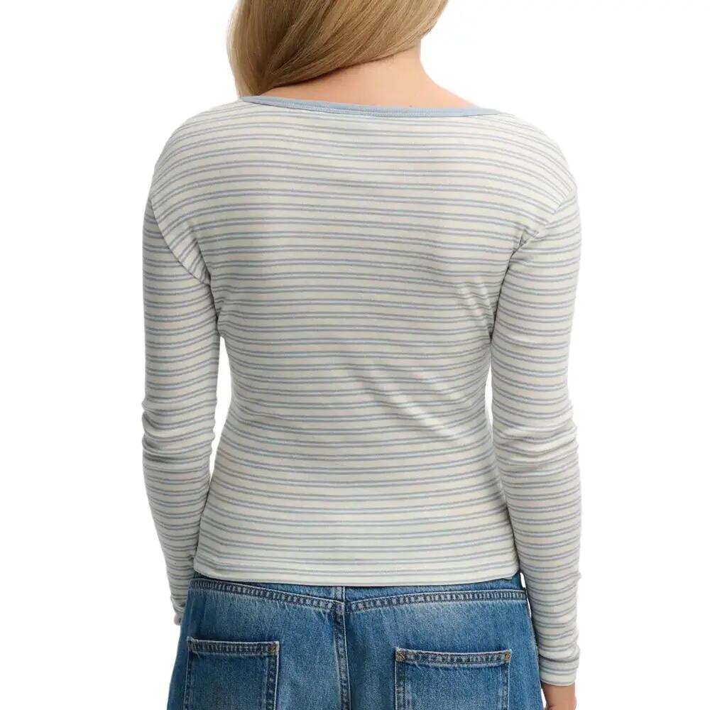 Superdry Women's Striped Long Sleeve T-Shirt in Blue 3/4