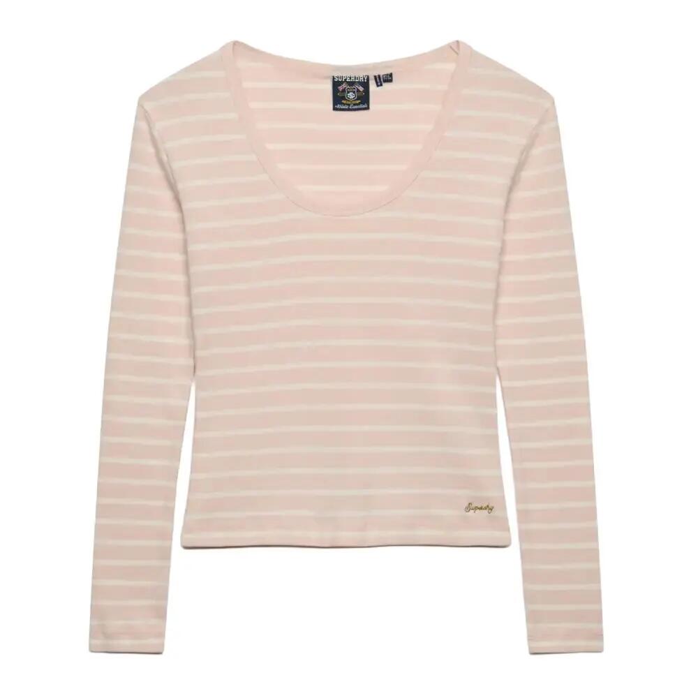 Superdry Women's Striped Long Sleeve T-Shirt in Pink 3/7