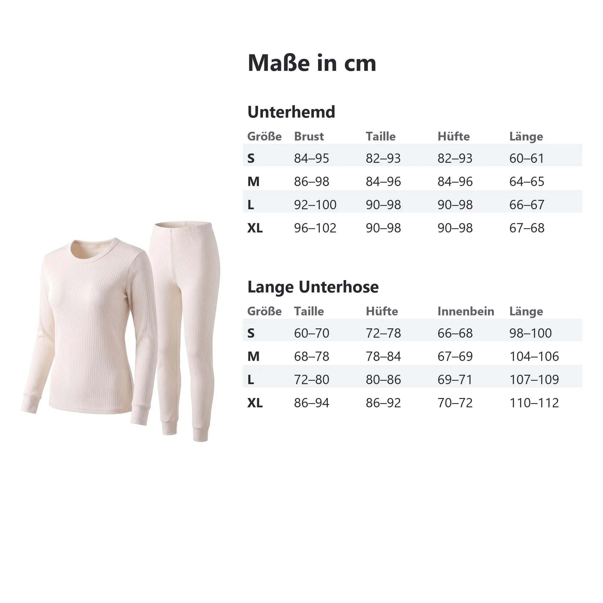Damen Skiunterwäsche Set warm mit Innenfleece Langarmshirt und lange Unterhose 5/7