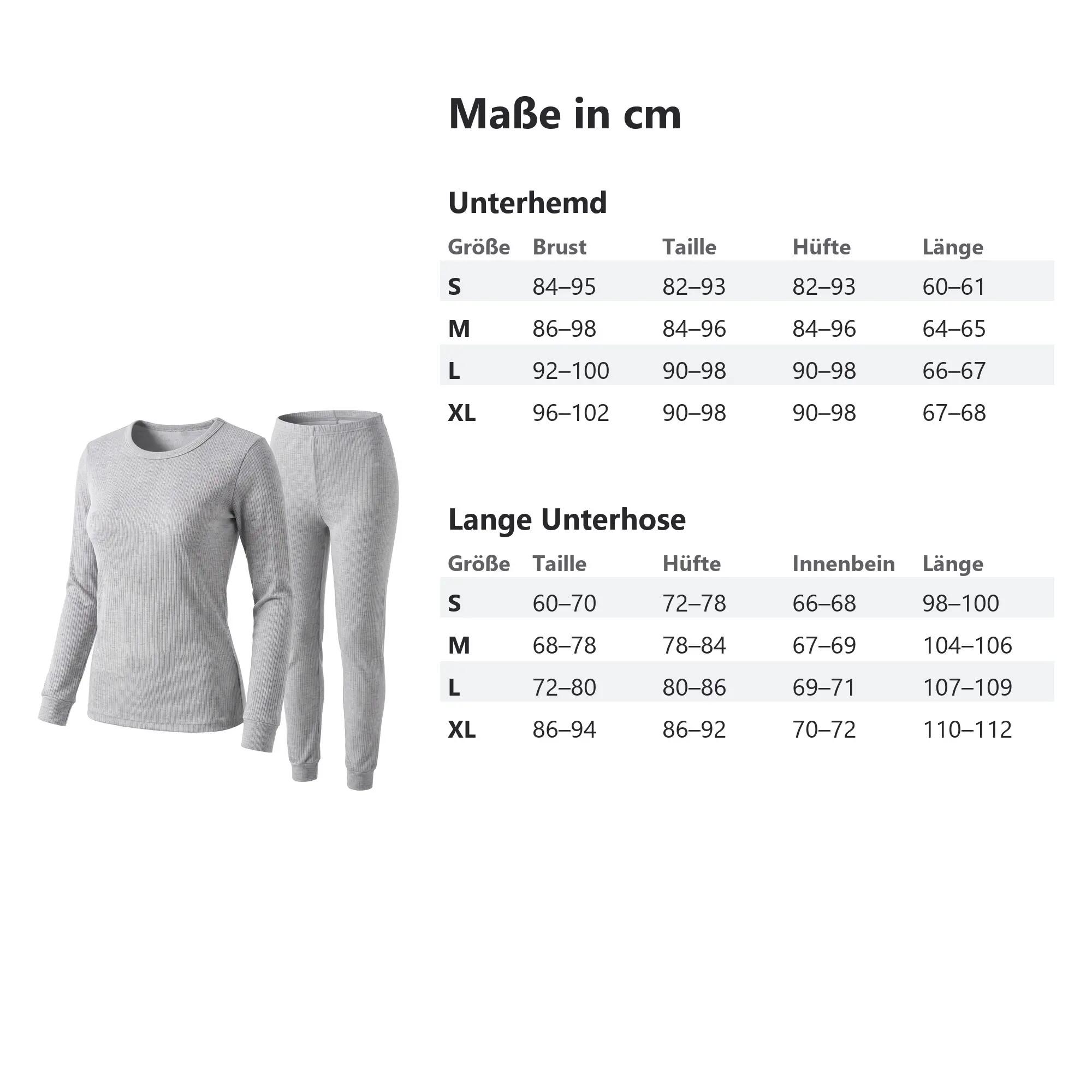 Damen Skiunterwäsche Set warm mit Innenfleece Langarmshirt und lange Unterhose 5/7