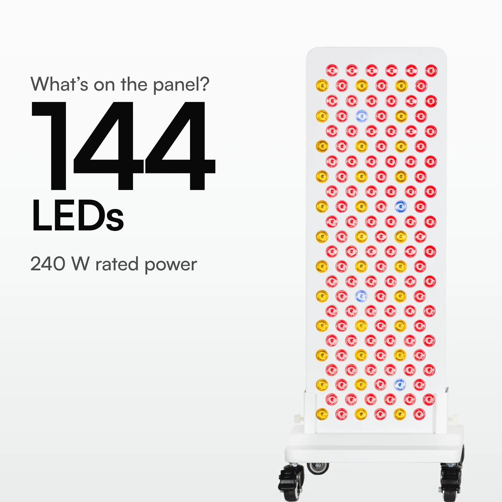 Roodlichttherapie paneel 144 leds 9 golflengtes MARS 800 6/16