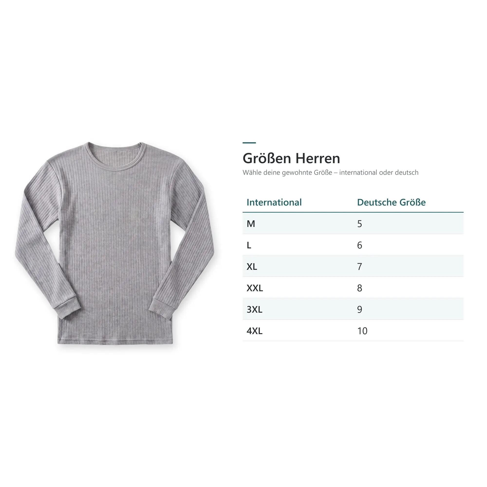 Herren Ski Unterhemd Langarm Unterziehshirt innen angeraut Baumwollmix 2er Pack 5/6