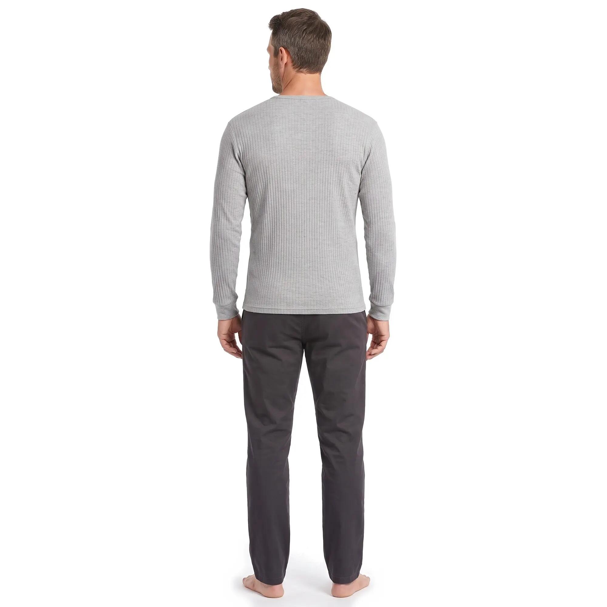 Herren Ski Unterhemd Langarm Unterziehshirt innen angeraut Baumwollmix 2er Pack 3/6