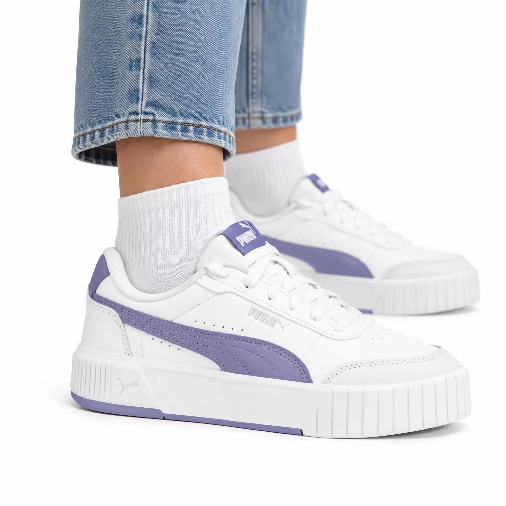 Women's - Everyday - Trainers - Platform, lace-up - Carina Mia - White/Purple 5/5