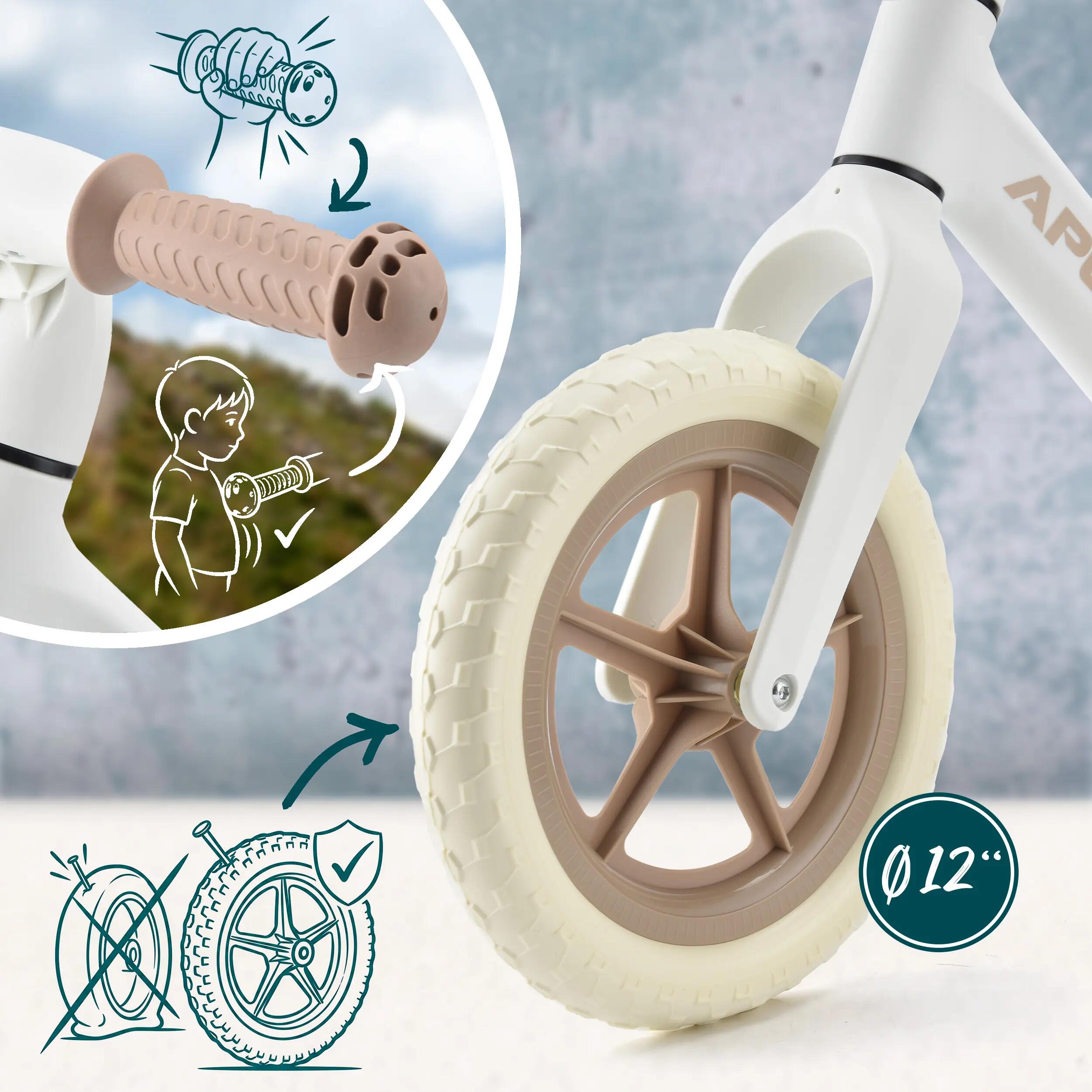 Bici senza pedali Bambini 2 anni 12 pollici Trailbuddy Bianco 4/7