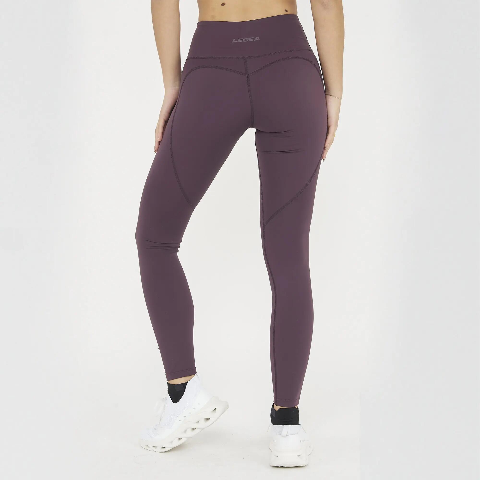 Damskie Legginsy Treningowe Efekt Push-Up Bordowe CERBERO 2/7