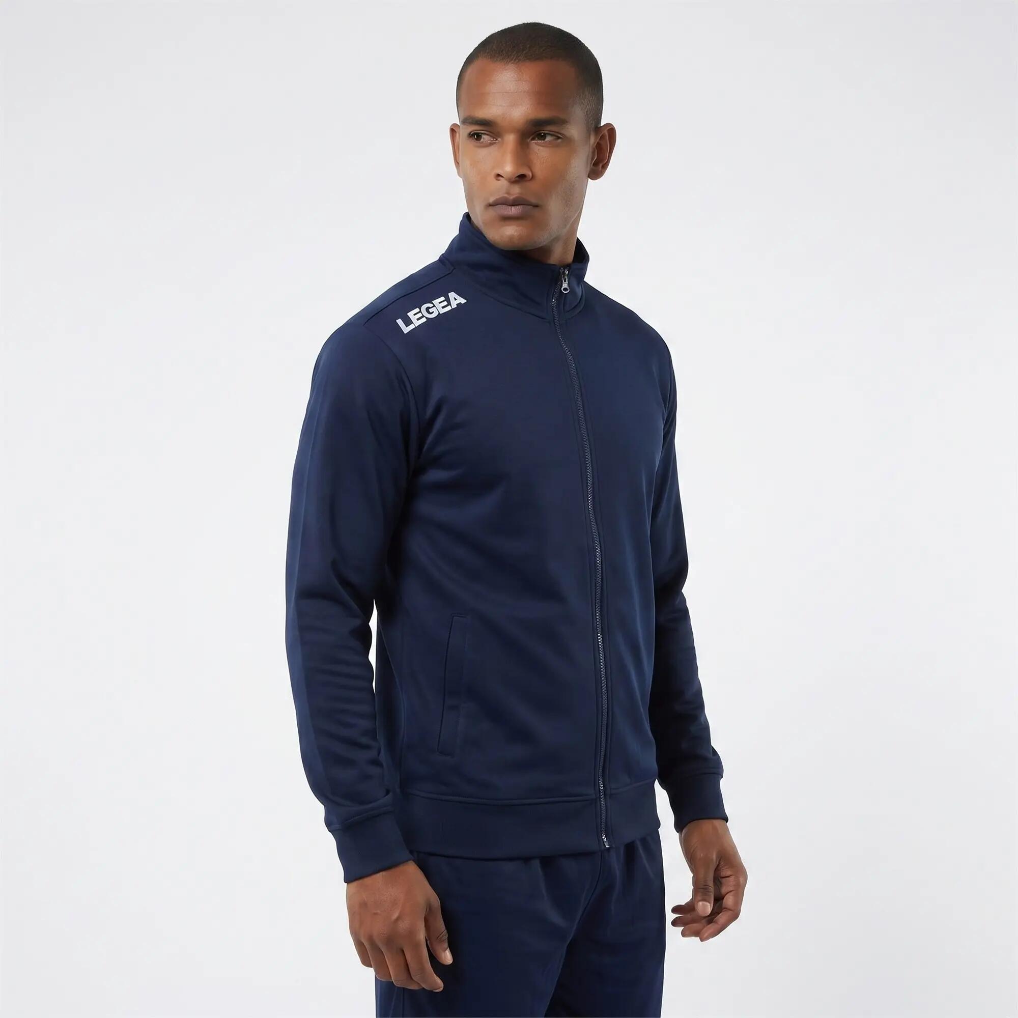 Men's Running Sweatshirt with Stretch Hood Blue RETYL 3/3