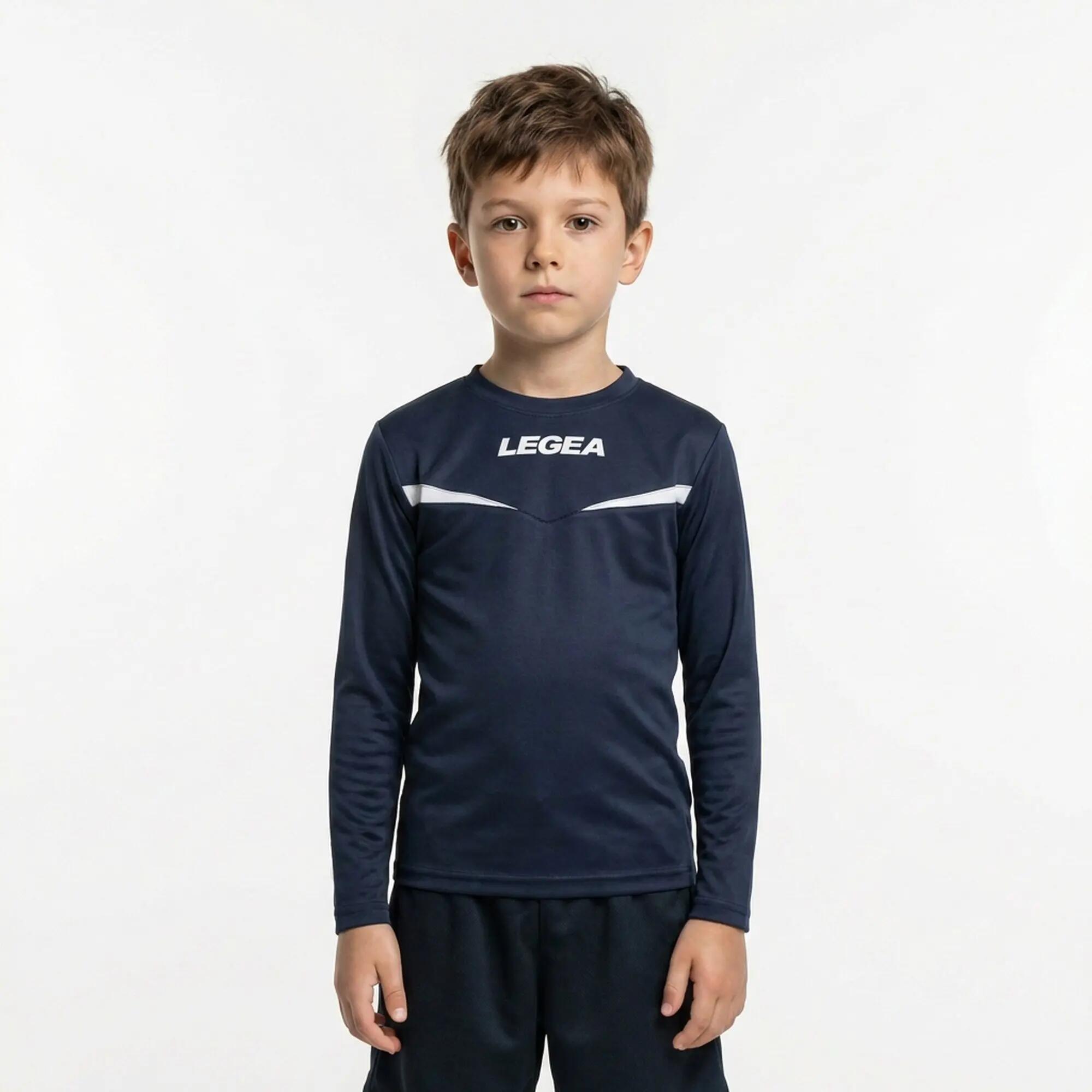 Men's Long Sleeve Running and Training Shirt Vienna ML Blue-White Junior 3/8