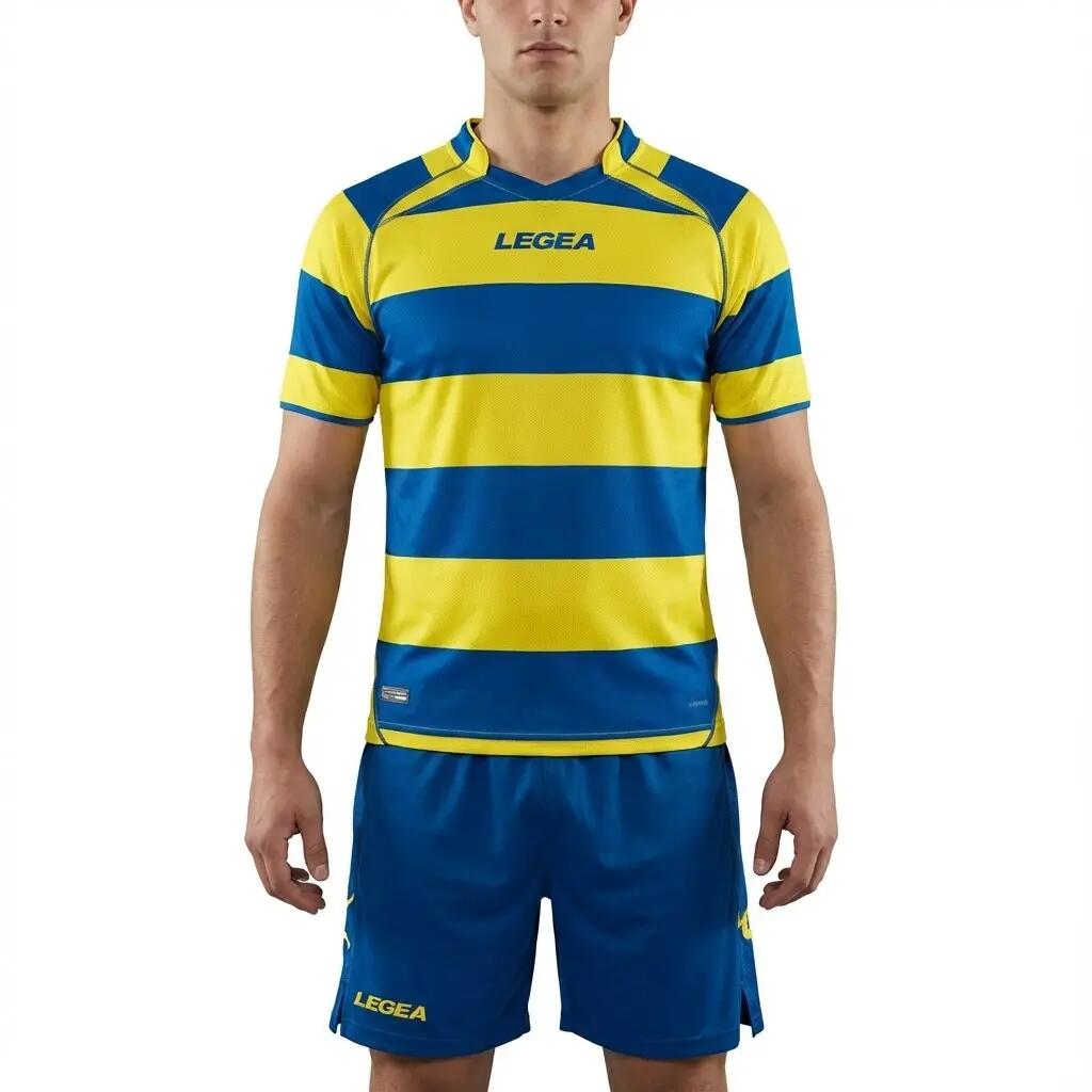Kit fotbal training respirabil albastru-galben
