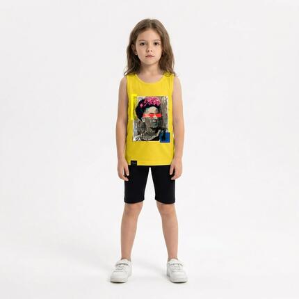 Femme Fitness Débardeur Coton Jaune