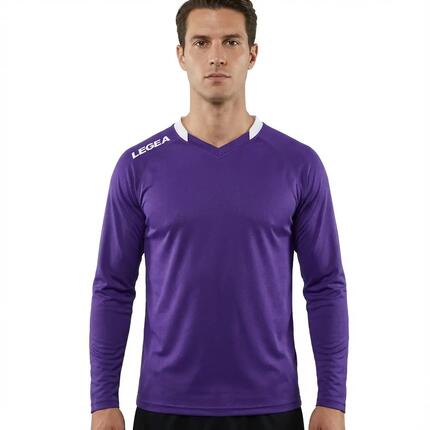 Homme Football Maillot Longue Manche Violet-Blanc Modèle Monaco ML