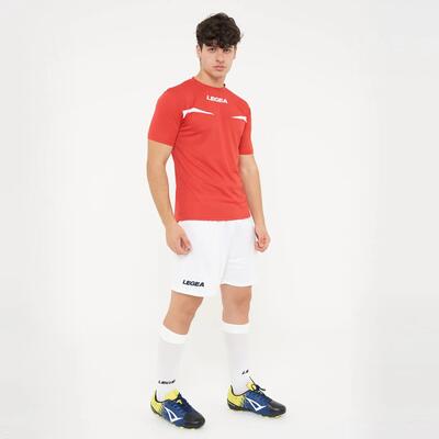Heren hardloopshirt pristina mc ademend rood-wit