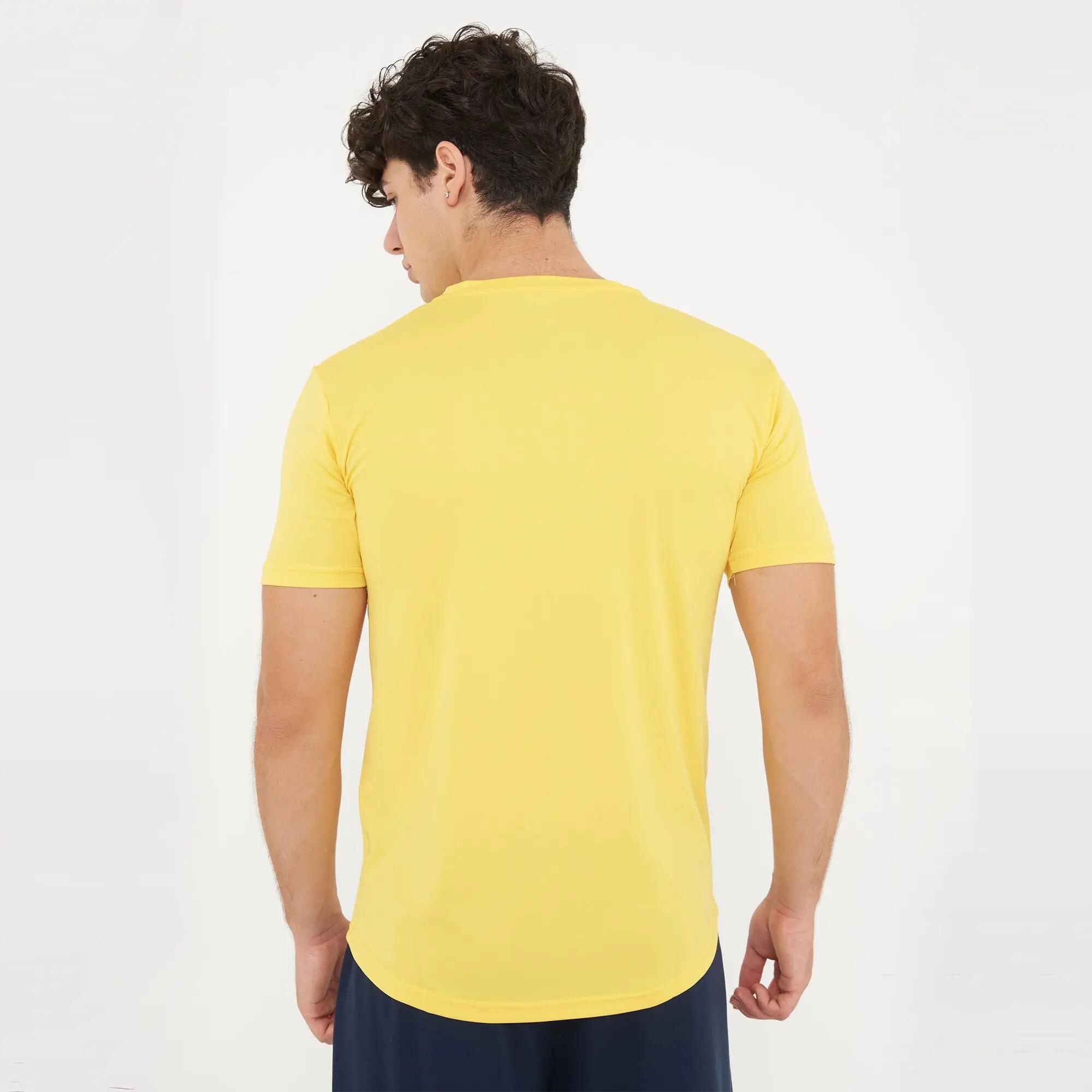 Ademende Pristina MC hardloopshirt geel-blauw 2/7