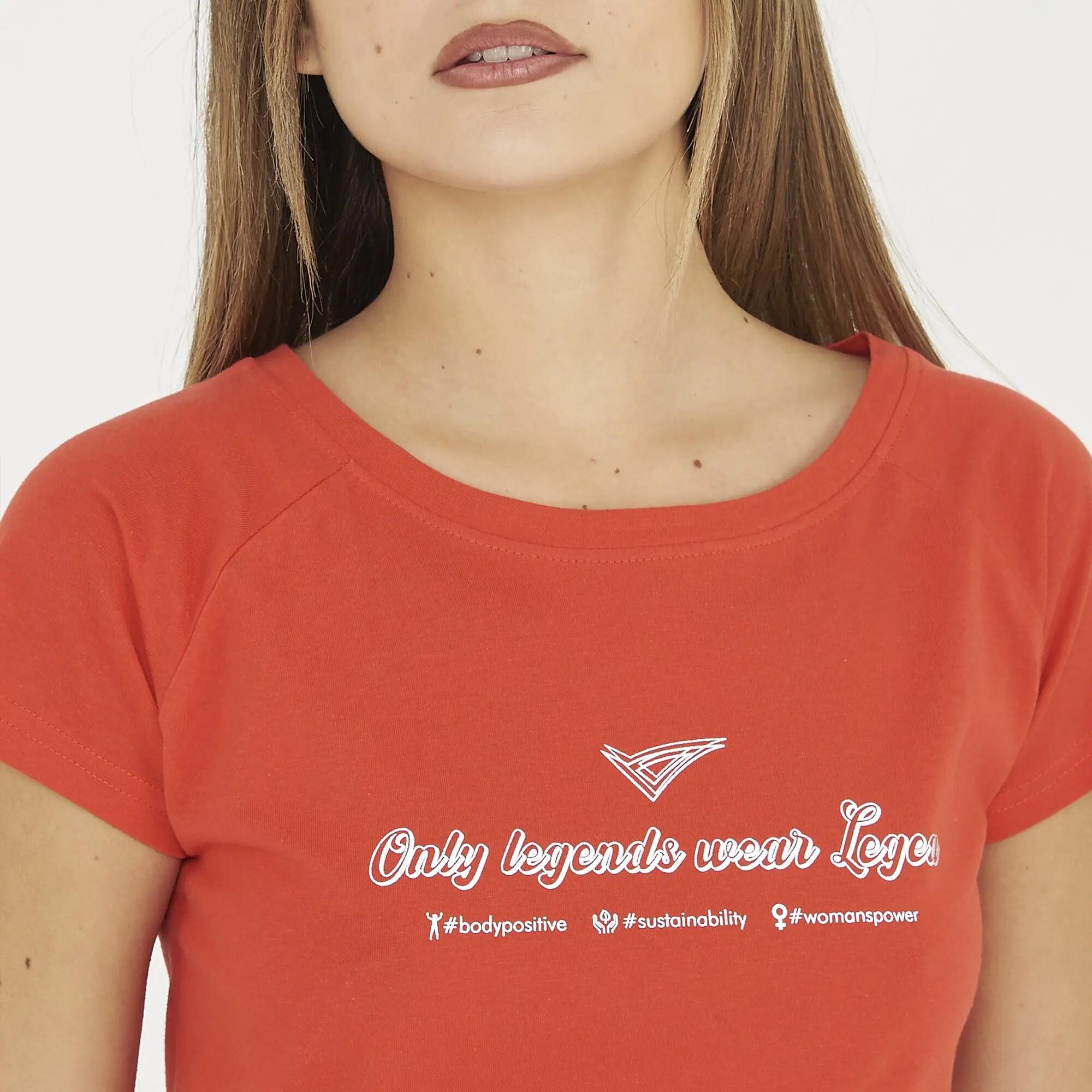 Women's Gym Cotton T-Shirt CILLENE Coral 6/8
