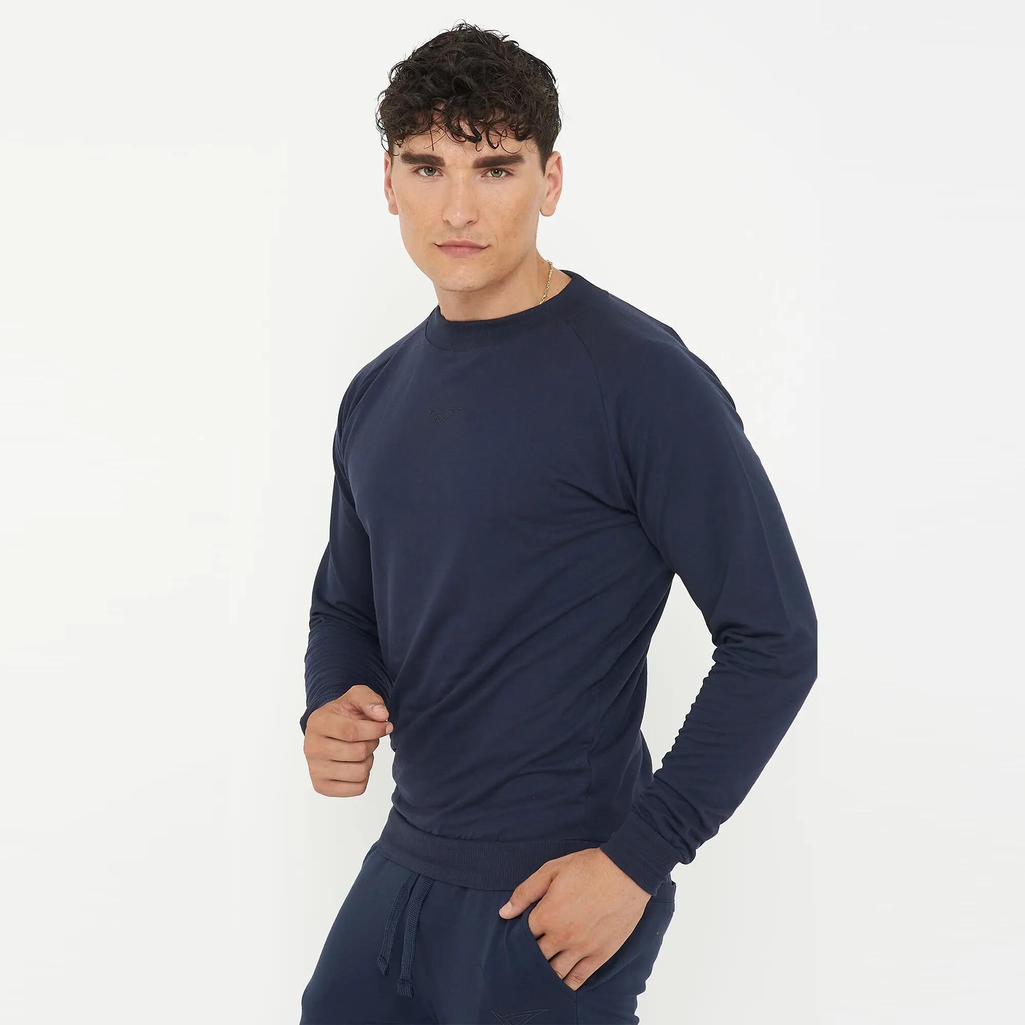 Felpa fitness cotone F GORN bleu navy 3/6
