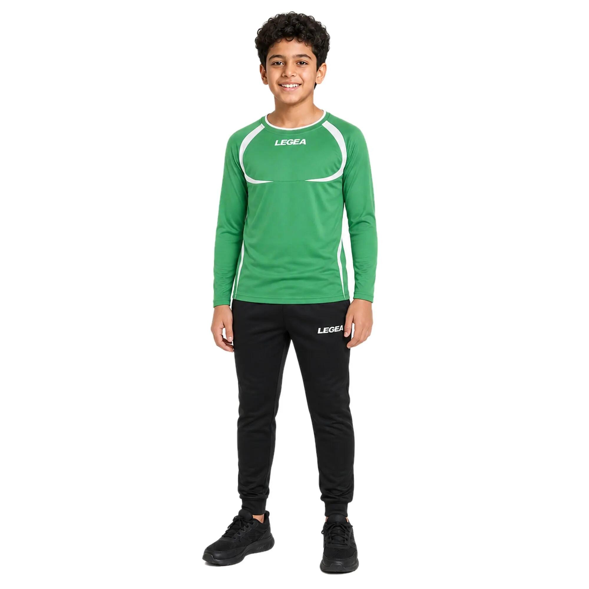 Men's Running Long Sleeve Breathable T-Shirt Green-White Junior 4/10