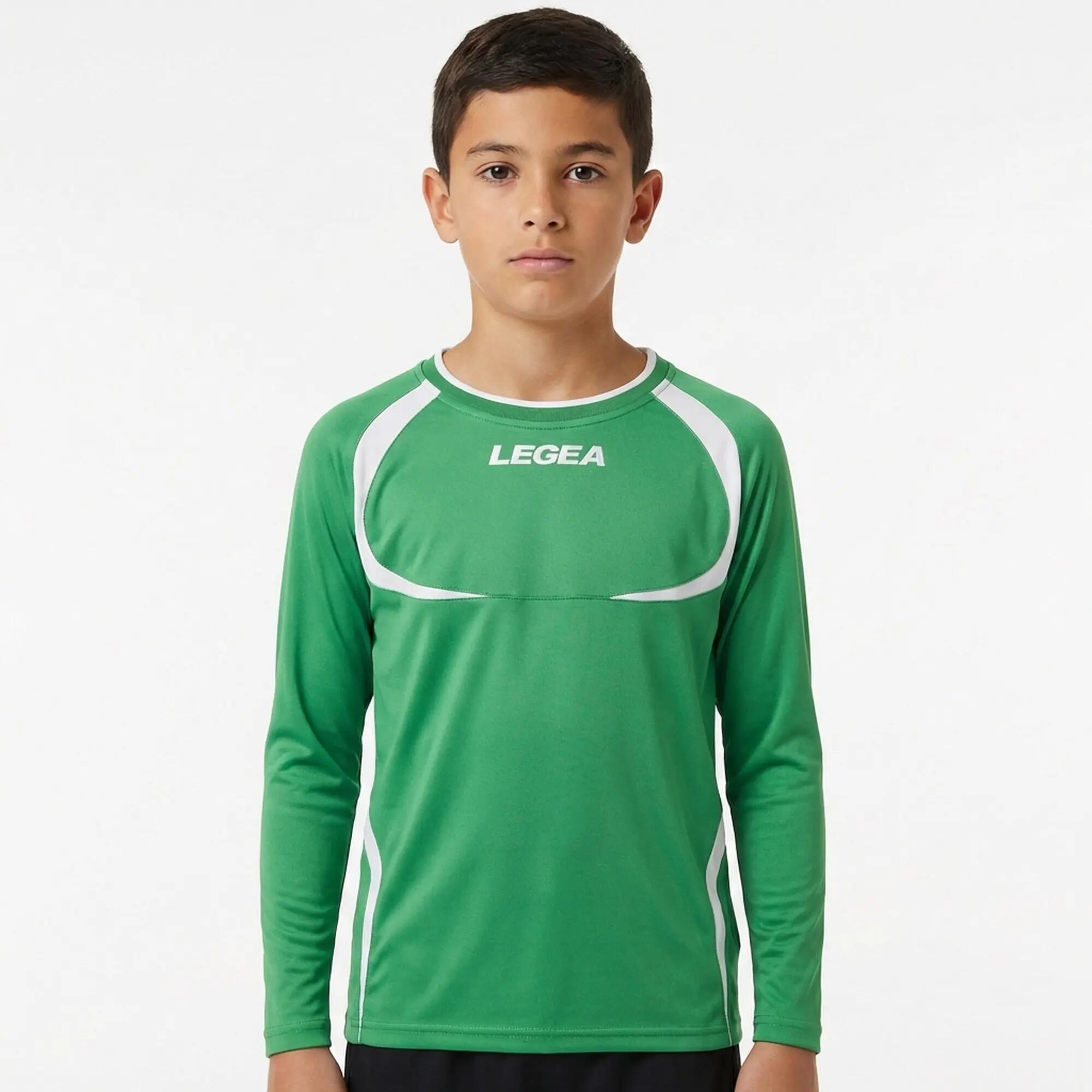 Men's Running Long Sleeve Breathable T-Shirt Green-White Junior 3/10