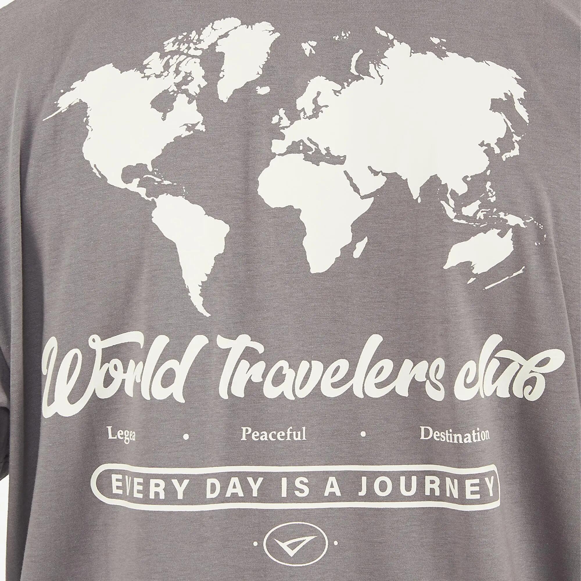 T-shirt in cotone da uomo TRAVELER grigio scuro 5/6