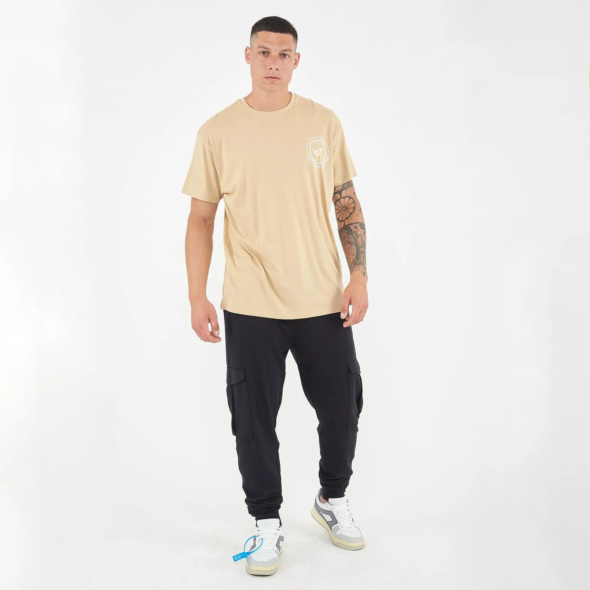 T-shirt in cotone da uomo TRAVELER beige 3/6