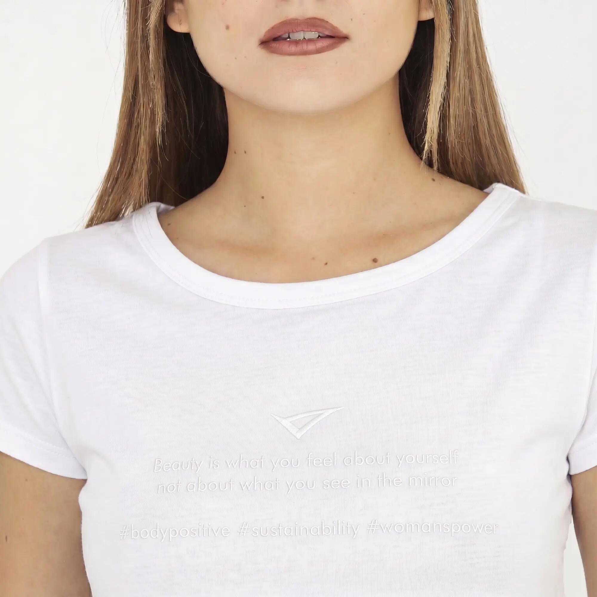 Women's Gymnastics T-Shirt White Europa 95% Cotton 5% Elastane 3/6