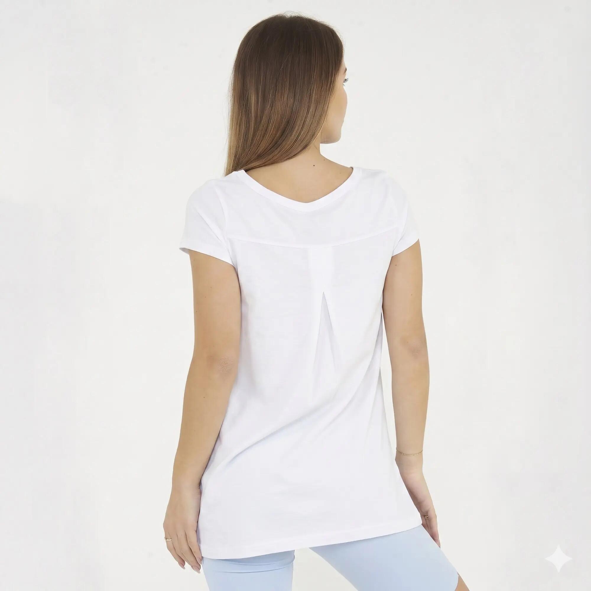 Women's Gymnastics T-Shirt White Europa 95% Cotton 5% Elastane 2/6