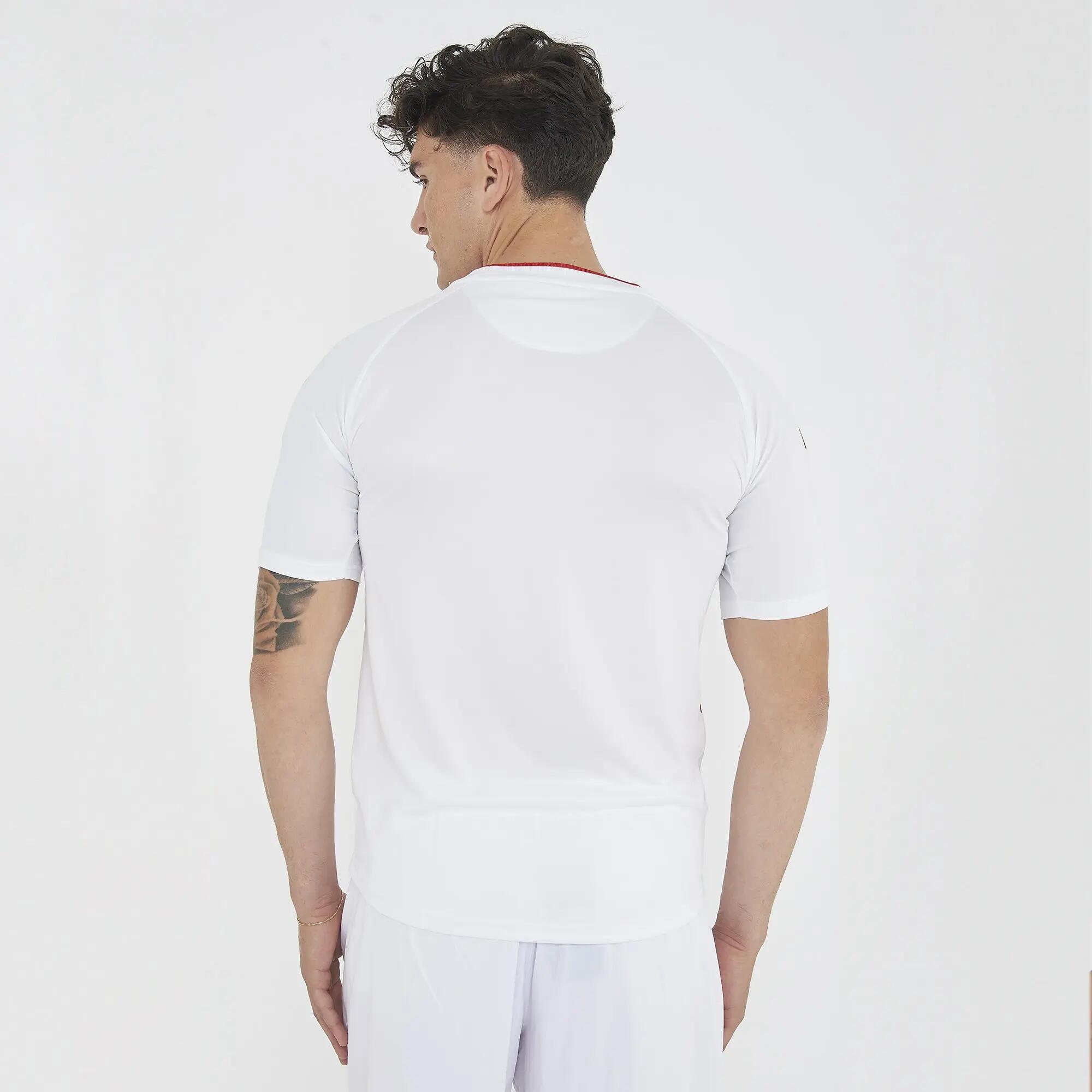 T-shirt de running homme à manches courtes respirante blanc-rouge 2/8
