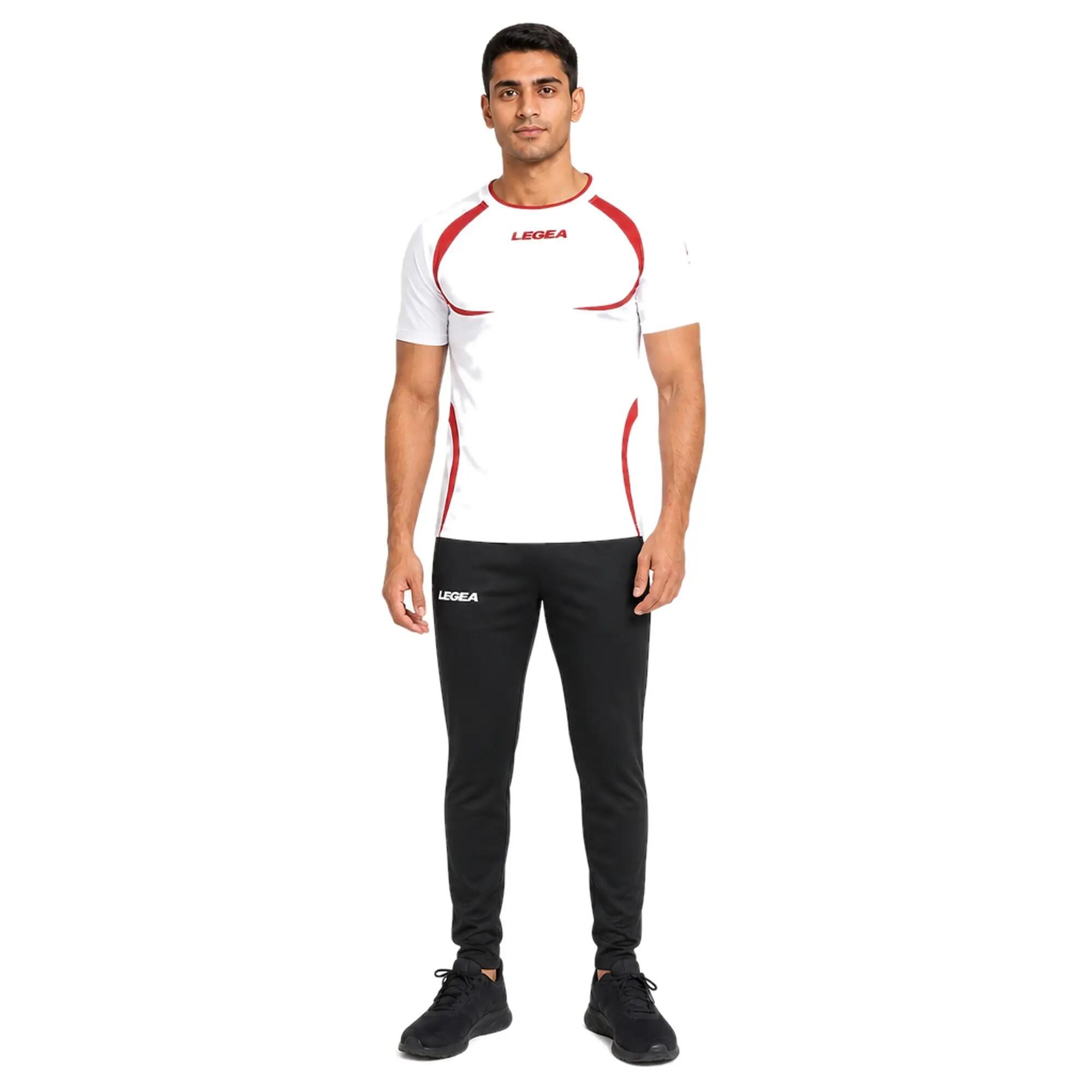 T-shirt de running homme à manches courtes respirante blanc-rouge 4/8
