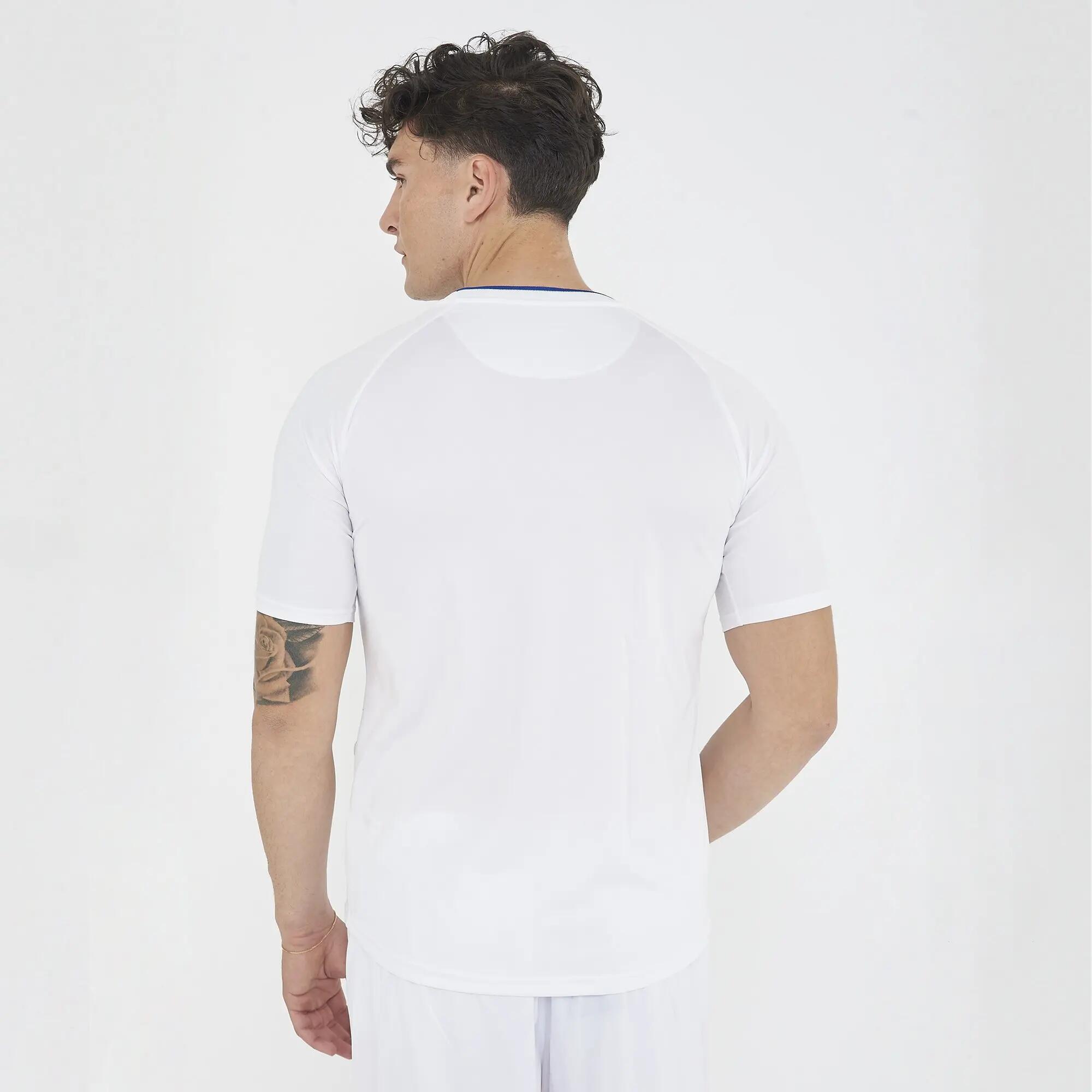 Camiseta hombre running transpirable blanco-azul 2/7