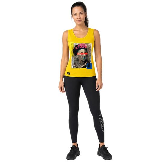 Femme Fitness Débardeur Coton Jaune