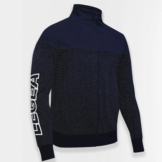 Lauf- und Trainingsjacke mit Kapuze Illinois blau-weiß