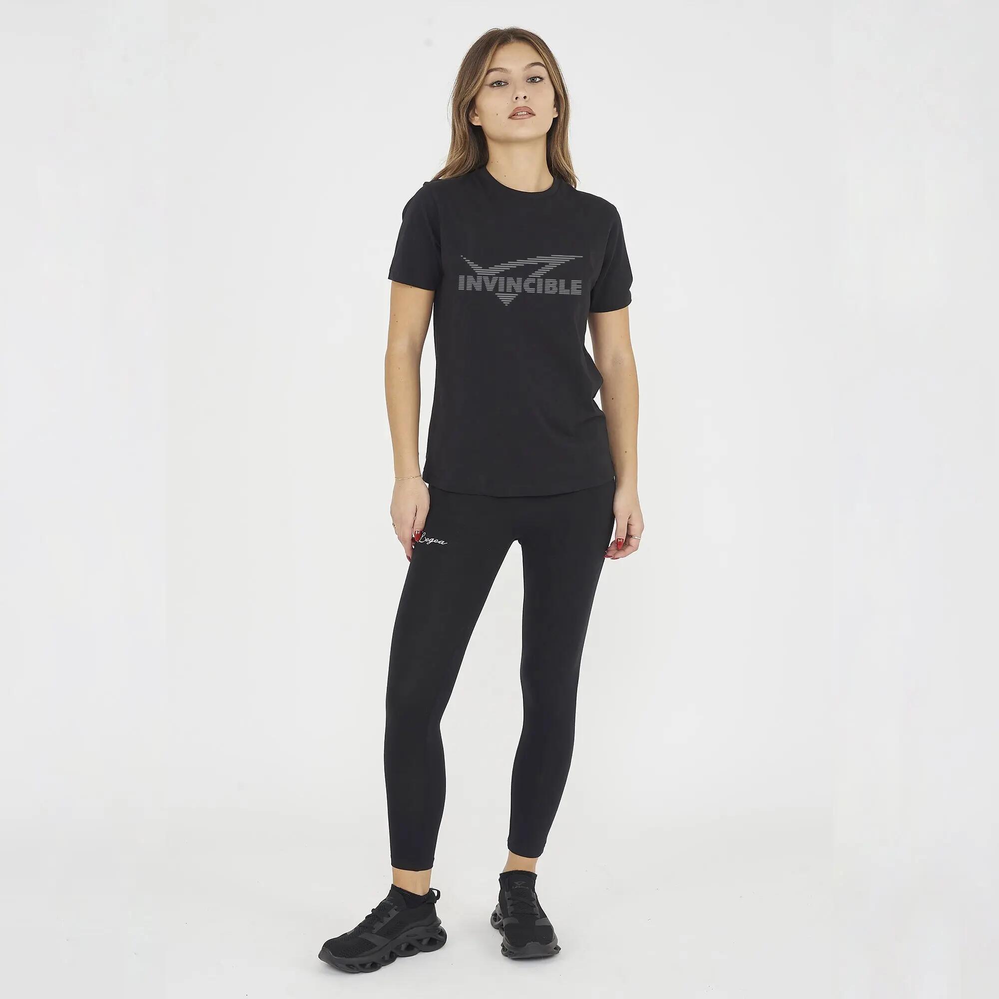 T-shirt aus Baumwolle für Damen INVINCIBLE schwarz 3/6