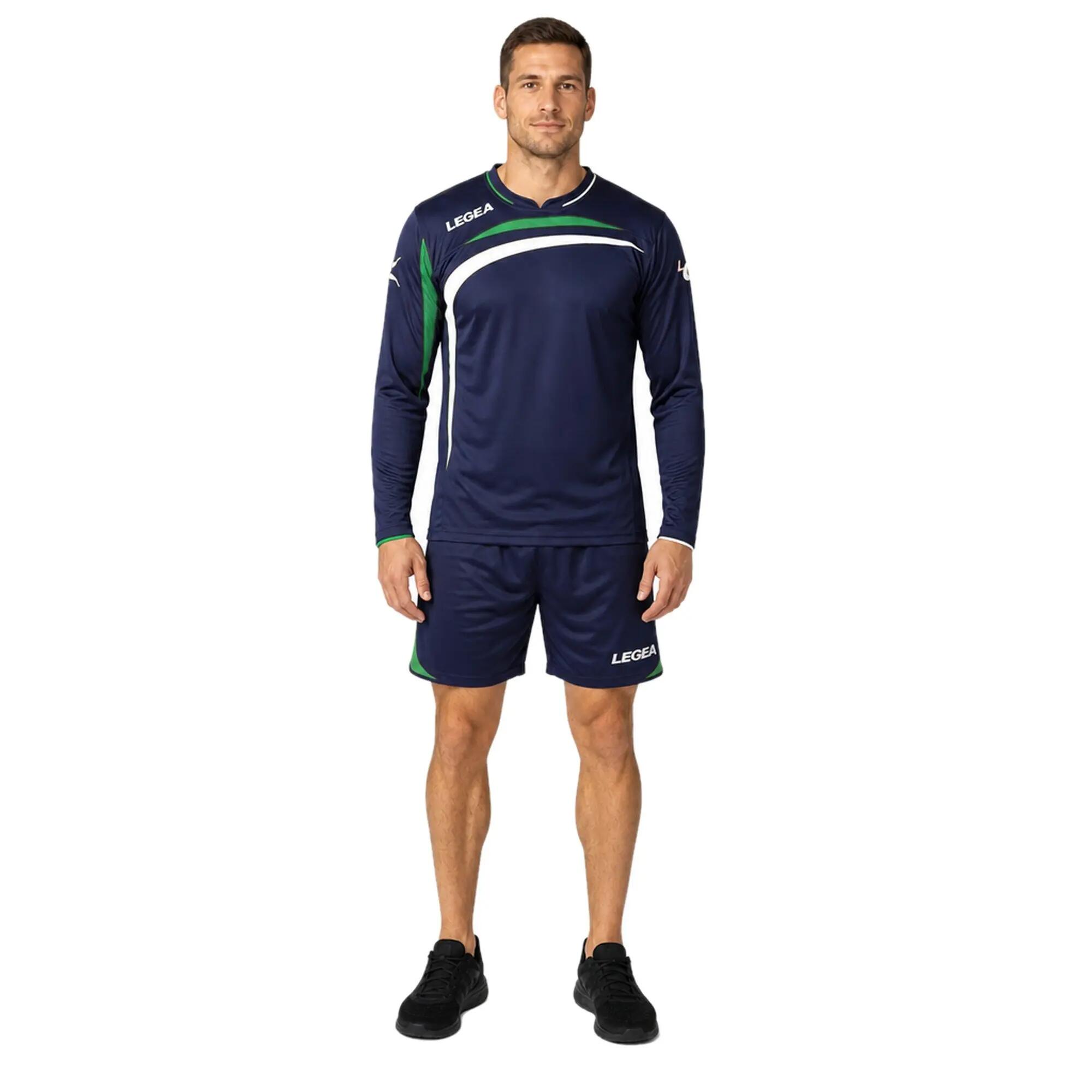 Men's Football Training Kit Long Sleeve Blue-Green Trondheim ML 3/4