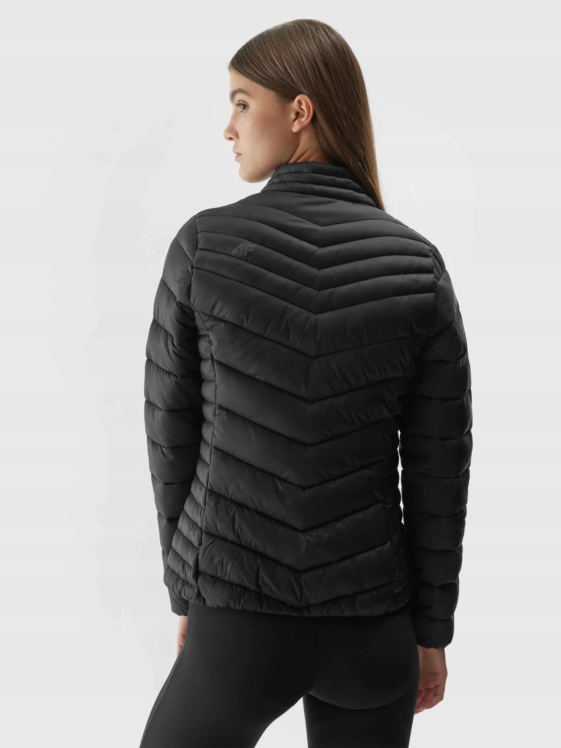 4F Damen Stepp-Daunenjacke, Übergangsjacke, ohne Kapuze, Schwarz 4/10