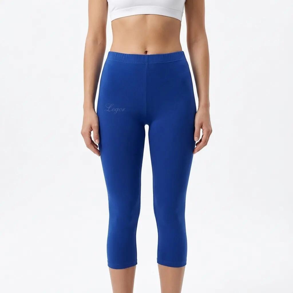 Pinocchietto da running in cotone elasticizzato azzurro 2/2