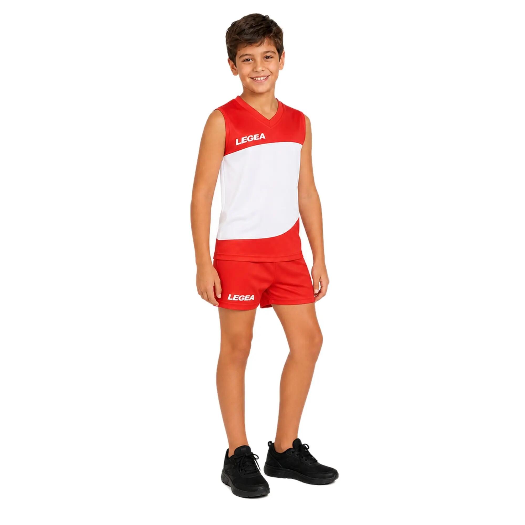 Kit da calcio Romagna 100% poliestere rosso-bianco 4/9