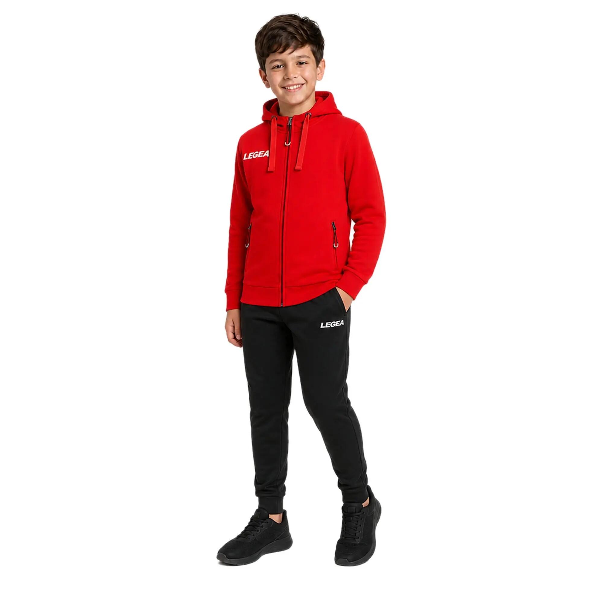 Boys Running Sweatshirt Sarajevo Junior Full Zip Red 3/5
