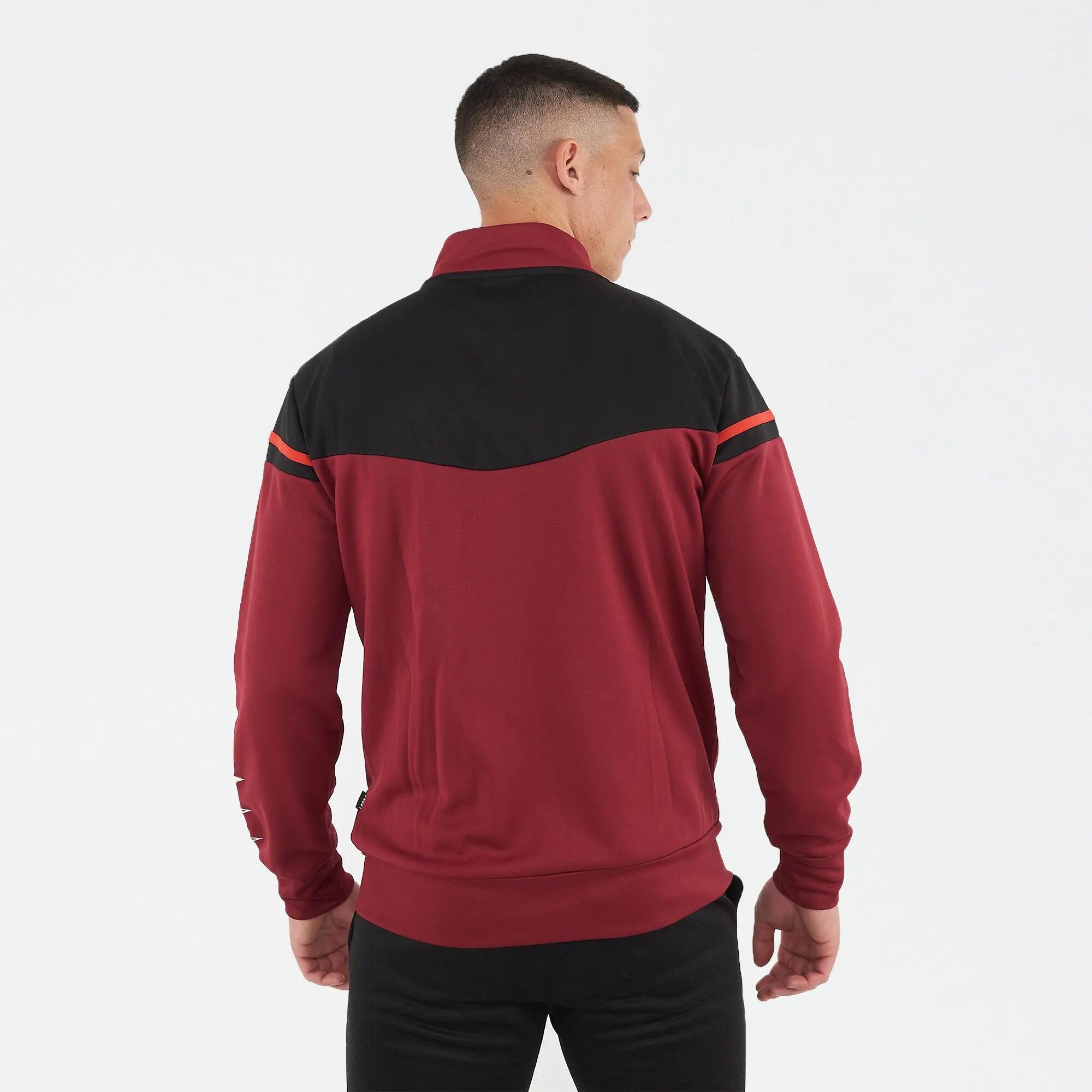 Herren Trekkingjacke Leicht 100% Polyester Granat-Schwarz 4/8