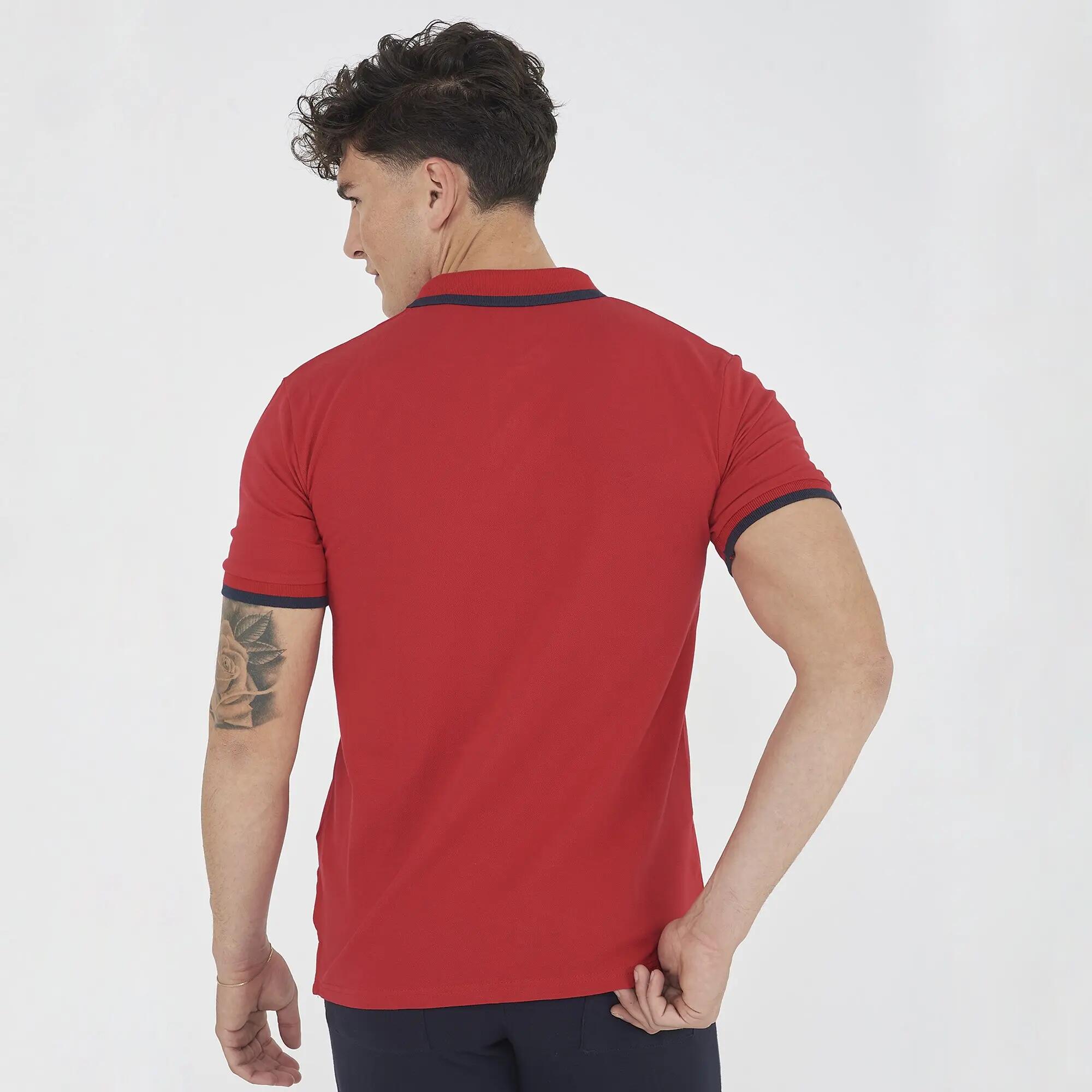 Heren Tennis Polo Katoen Rood-Wit Junior 2/7