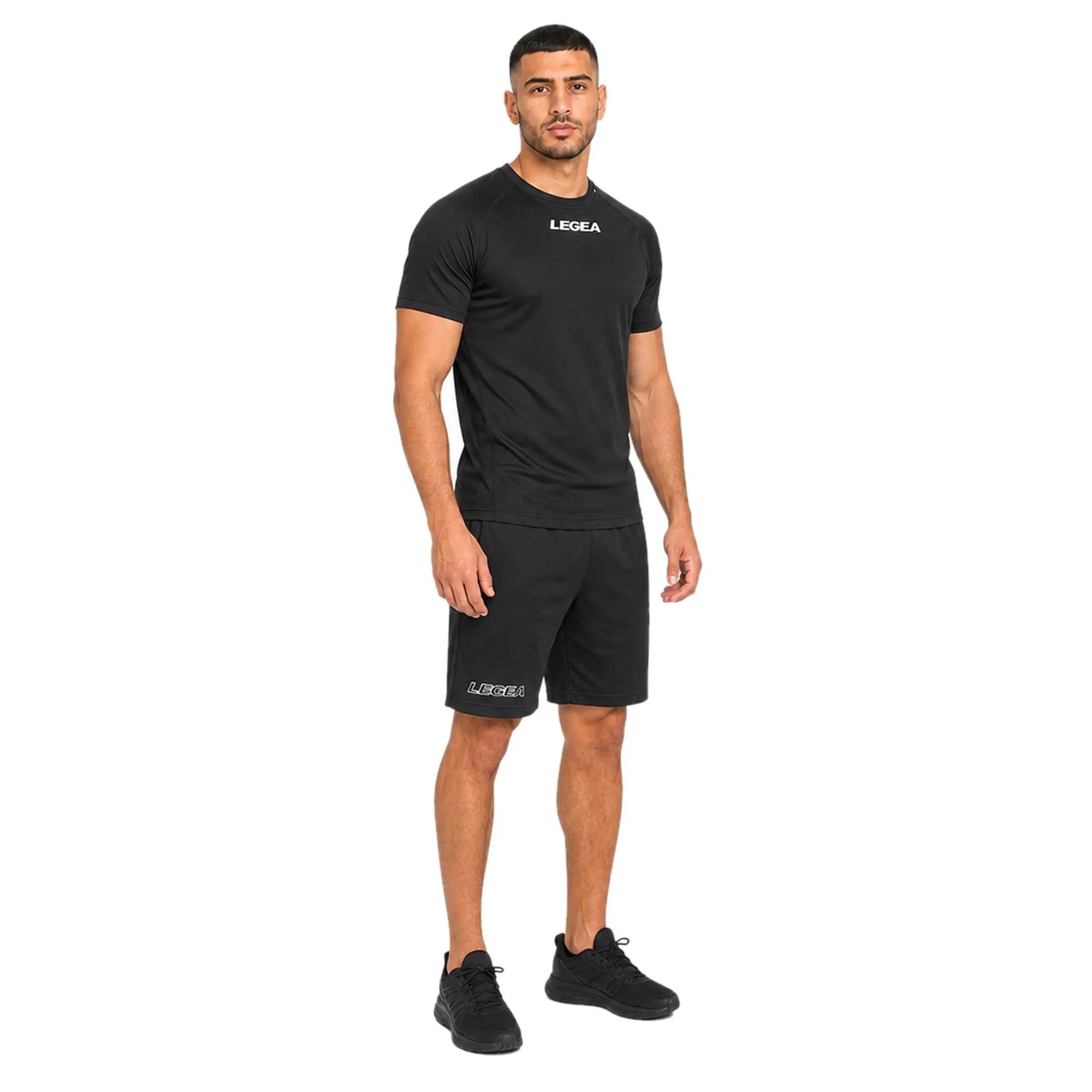 Men's Running Bermuda Shorts with Pockets and Elastic Waist Black 3/3